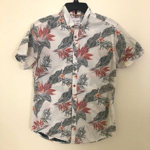 Denim and flower ricky Singh short sleeve casual button down shirt size small